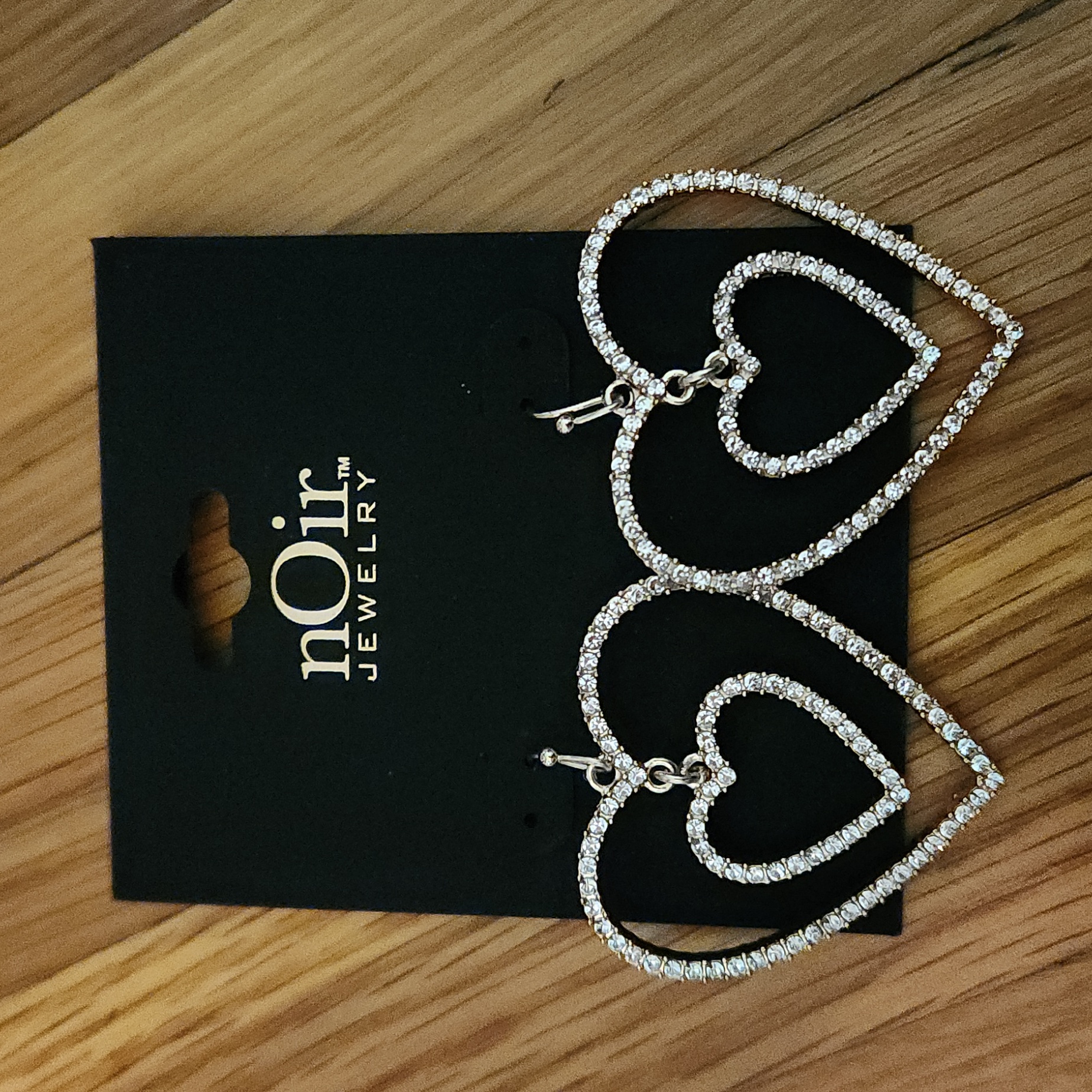 Noir Jewelry Gold Tone Blingy Double Heart Earrings
